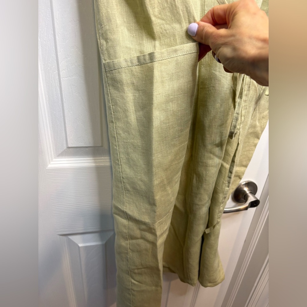 Flax by Jeanne Engelhart light green 100% Linen vintage Dress Size Small - Picture 4 of 4